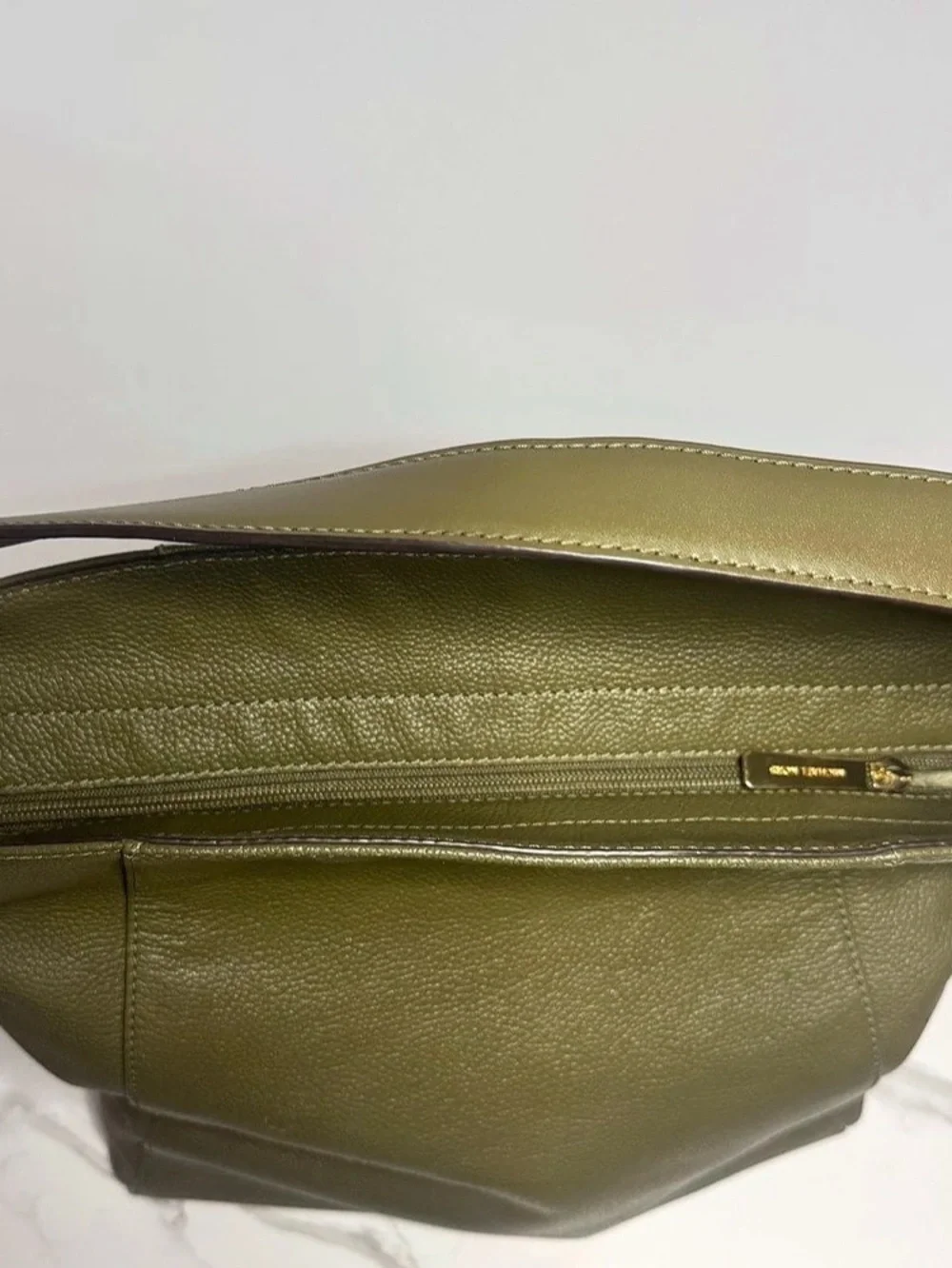Michael Kors Evie Large Pebbled Leather Hobo Shoulder Bag - Olive Green w/ Tag